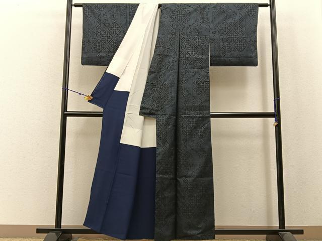 平和屋着物■本場大島紬 7マルキ 更紗花文 正絹 逸品 BAAW9915hj