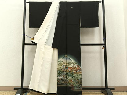 平和屋着物■豪華黒留袖 作家物 江戸参府 暈し染め 金彩 正絹 逸品 BAAW9928hj