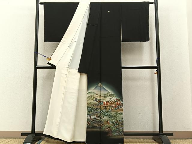 平和屋着物■豪華黒留袖 作家物 江戸参府 暈し染め 金彩 正絹 逸品 BAAW9928hj