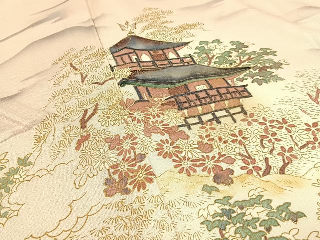 平和屋着物■訪問着 金閣寺 暈し染め 金彩 正絹 逸品 BAAW9931hj