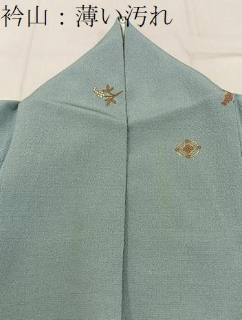 平和屋着物■上質な小紋 七宝花文 金彩 鬼しぼ縮緬 正絹 逸品 BAAW9936hj