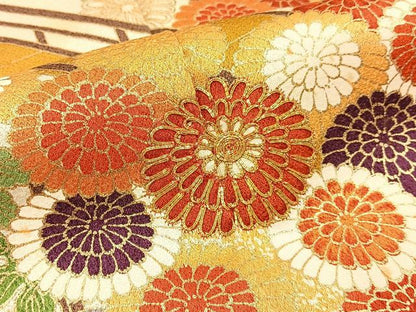 平和屋着物■訪問着　駒刺繍　渡橋菊花文　暈し染め　金彩　正絹　逸品　BAAW9941hj