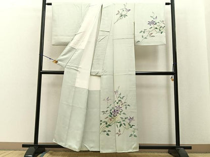 平和屋着物■訪問着　友禅　作家物　草花文　正絹　逸品　BAAW9942hj