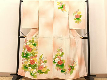 平和屋着物■訪問着 草花文 暈し染め 金彩 正絹 逸品 BAAW9948hj