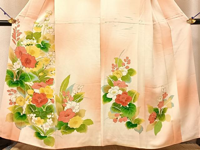平和屋着物■訪問着 草花文 暈し染め 金彩 正絹 逸品 BAAW9948hj