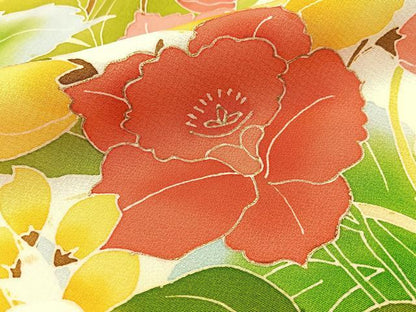 平和屋着物■訪問着 草花文 暈し染め 金彩 正絹 逸品 BAAW9948hj