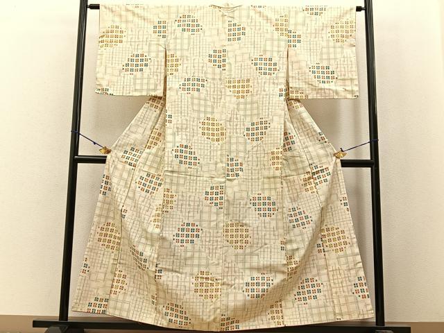 平和屋着物■上質な紬 吉祥文 正絹 逸品 BAAW9953hj