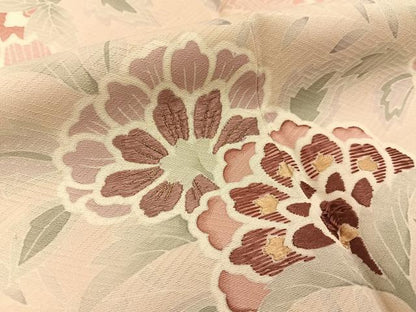 平和屋着物■豪華色留袖 刺繍 切嵌花唐草文 銀糸 正絹 逸品 BAAW9954hj
