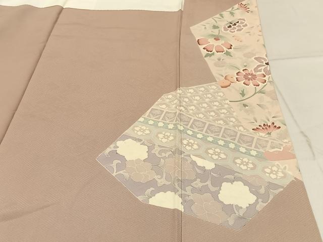 平和屋着物■豪華色留袖 刺繍 切嵌花唐草文 銀糸 正絹 逸品 BAAW9954hj