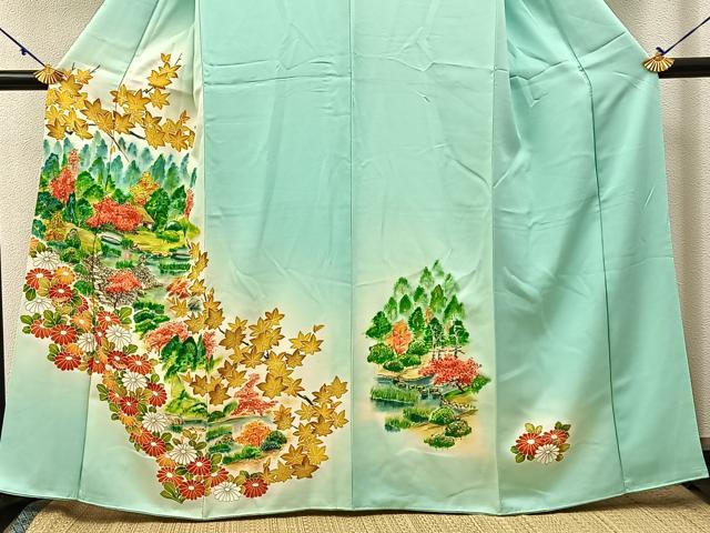 平和屋着物■訪問着 手描き 御所解文 暈し染め 金彩 正絹 逸品 BAAW9959hj