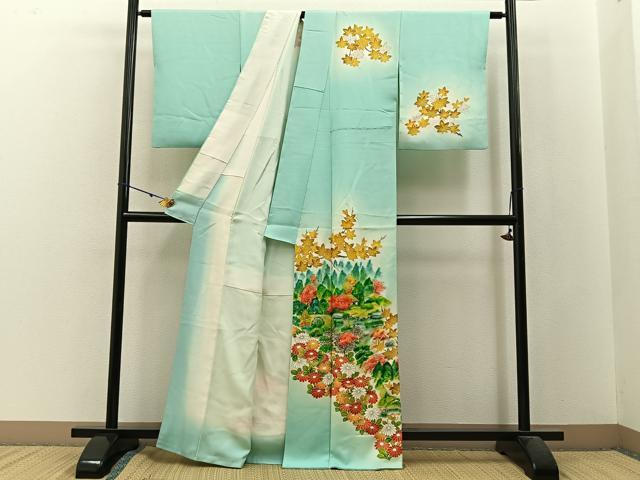 平和屋着物■訪問着 手描き 御所解文 暈し染め 金彩 正絹 逸品 BAAW9959hj