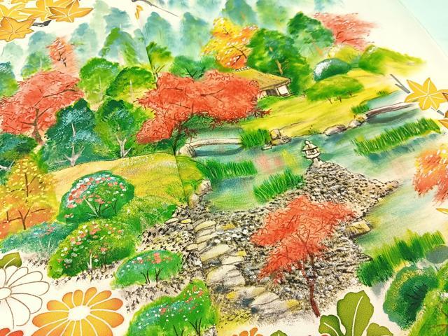 平和屋着物■訪問着 手描き 御所解文 暈し染め 金彩 正絹 逸品 BAAW9959hj