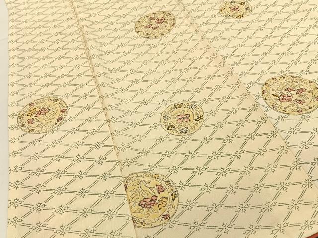 平和屋着物■上質な小紋 花丸文 鬼しぼ縮緬 正絹 逸品 BAAW9960hj