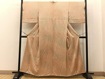 平和屋着物■上質な小紋　絞り　菱文様　暈し染め　正絹　逸品　BAAW9961hj