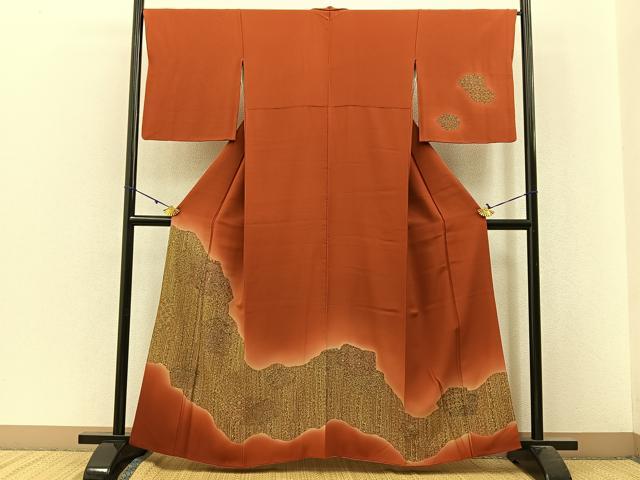 平和屋着物■訪問着 吉祥更紗花文 暈し染め 正絹 逸品 BAAW9964hj