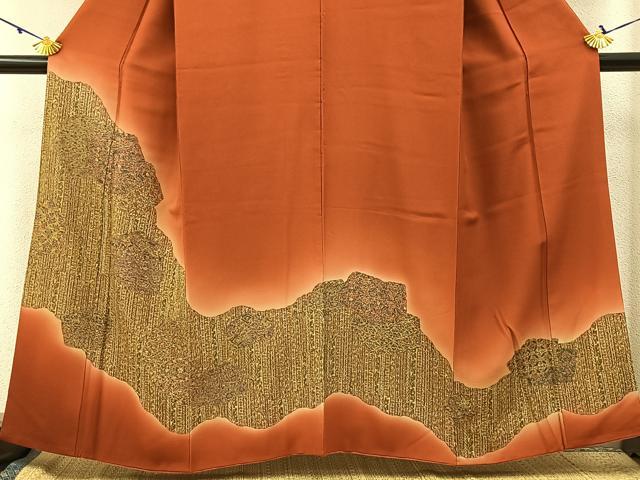 平和屋着物■訪問着 吉祥更紗花文 暈し染め 正絹 逸品 BAAW9964hj