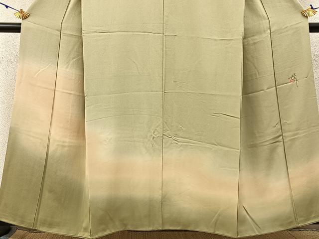 平和屋着物■染師 故・山代谷隆 訪問着 霞文 暈し染め 正絹 逸品 BAAW9968hj