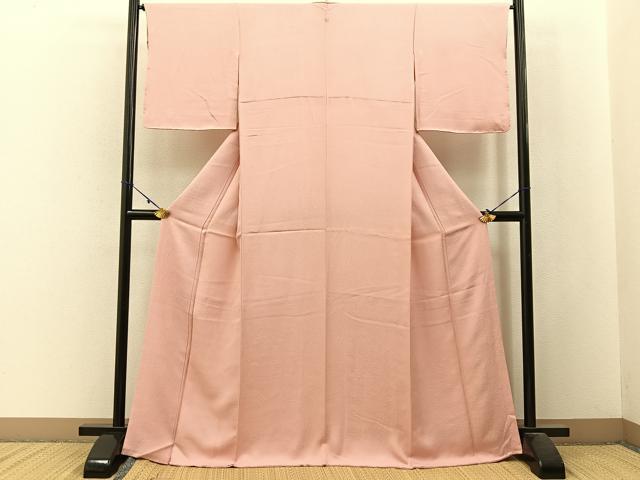 平和屋着物■上質な色無地 花地紋 肉色 正絹 逸品 未使用 BAAW9970hj