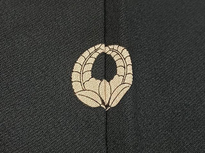 平和屋着物■訪問着 金糸刺繍 風景文 黒地 正絹 逸品 BAAW9974hj