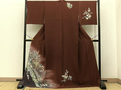平和屋着物■訪問着 御所車花文 暈し染め 金彩 ロング丈 正絹 逸品 BAAW9978hj