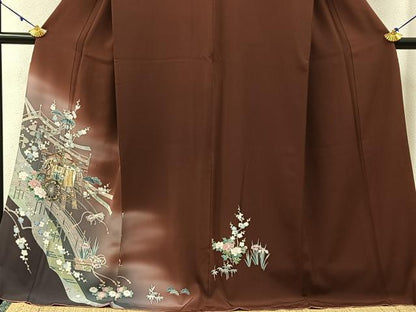 平和屋着物■訪問着 御所車花文 暈し染め 金彩 ロング丈 正絹 逸品 BAAW9978hj