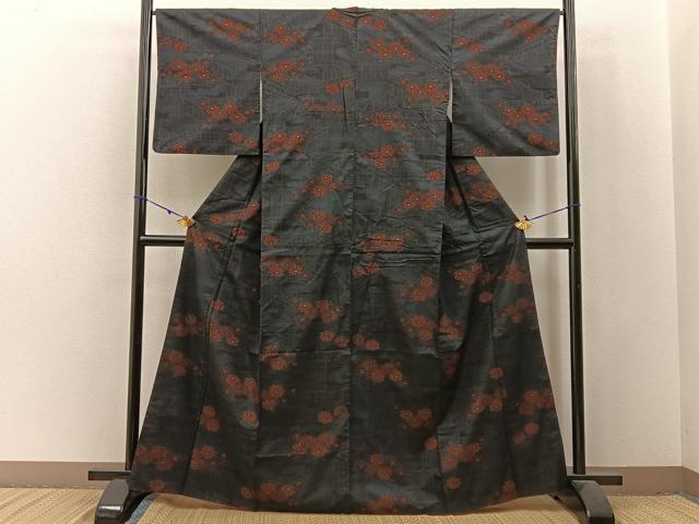 平和屋着物■本場大島紬　7マルキ　菊　正絹　逸品　BAAW9981hj