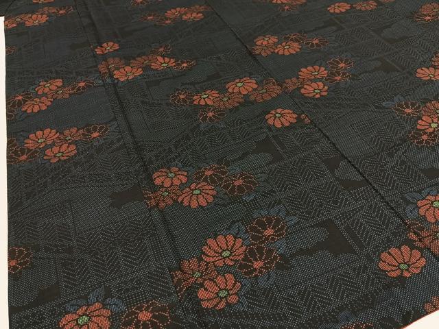 平和屋着物■本場大島紬　7マルキ　菊　正絹　逸品　BAAW9981hj
