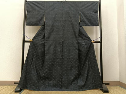 平和屋着物■本場大島紬　変わり麻の葉文様　正絹　逸品　BAAW9986hj