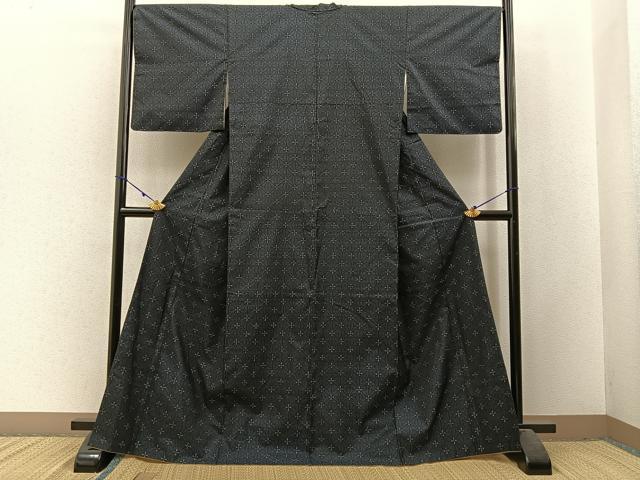 平和屋着物■本場大島紬　変わり麻の葉文様　正絹　逸品　BAAW9986hj