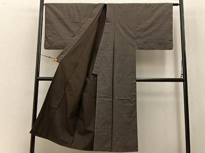 平和屋着物■男性　本場大島紬　格子　正絹　逸品　未使用　BAAW9987hj