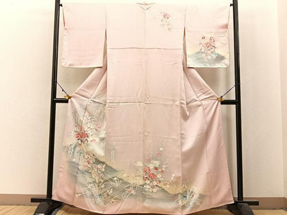 平和屋着物■訪問着　刺繍　花車文　暈し染め　正絹　逸品　BAAW9988hj