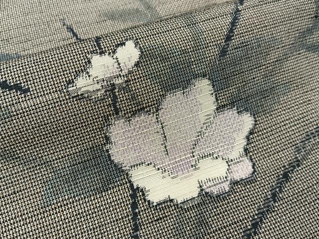 平和屋着物■上質な紬　草花文　正絹　逸品　BAAW9996hj
