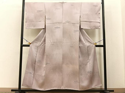 平和屋着物■上質な小紋　地紋起こし　更紗花文　暈し染め　正絹　逸品　未使用　BAAW9998hj