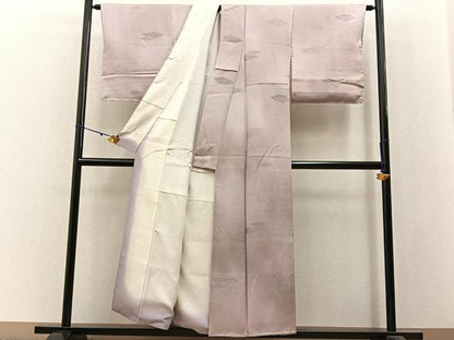 平和屋着物■上質な小紋　地紋起こし　更紗花文　暈し染め　正絹　逸品　未使用　BAAW9998hj