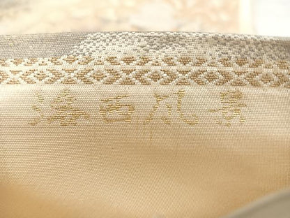 平和屋着物◎西陣　服部織物謹製　六通柄袋帯　こはく錦　風景文　金銀糸　正絹　逸品　BAAX0002qw
