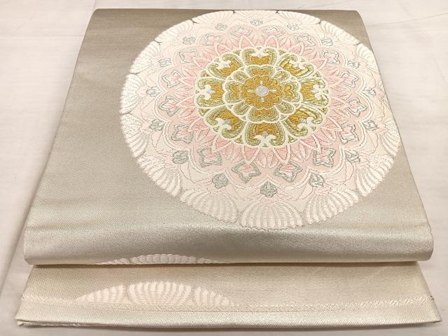 平和屋着物◎六通柄袋帯　唐織　正倉院花文　金銀糸　正絹　逸品　BAAX0027qw