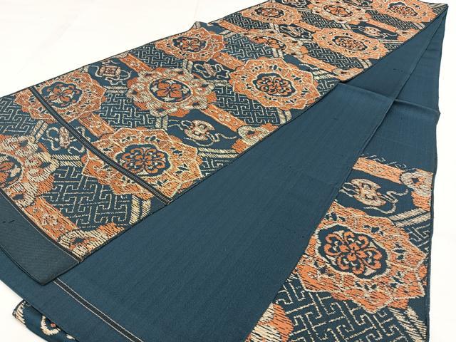 平和屋着物◎六通柄　京袋帯　本袋帯　吉祥花文　金糸　正絹　逸品　BAAX0040qw