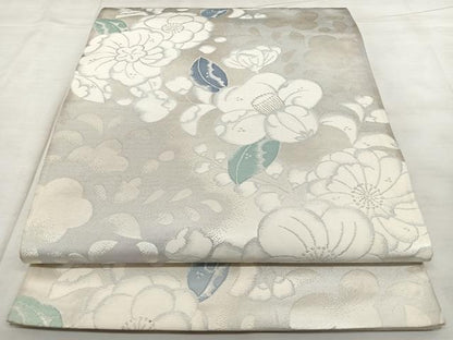 平和屋着物◎六通柄袋帯　唐織　銀糸　正絹　逸品　BAAX0041qw