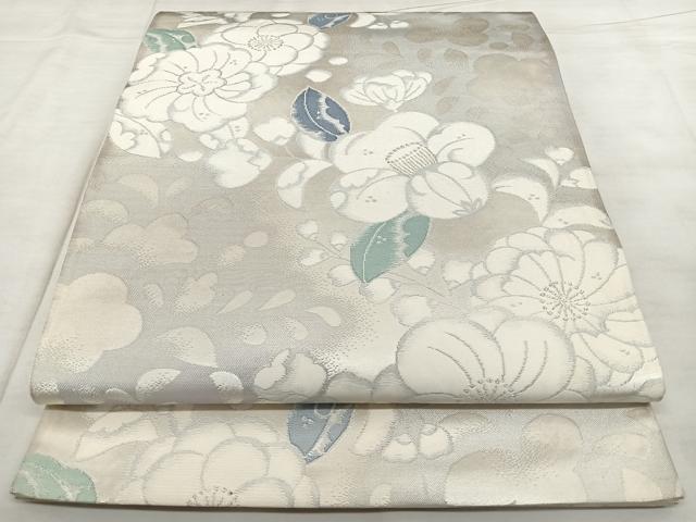 平和屋着物◎六通柄袋帯　唐織　銀糸　正絹　逸品　BAAX0041qw
