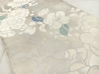 平和屋着物◎六通柄袋帯　唐織　銀糸　正絹　逸品　BAAX0041qw