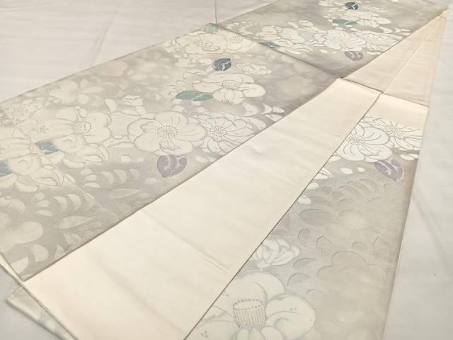 平和屋着物◎六通柄袋帯　唐織　銀糸　正絹　逸品　BAAX0041qw