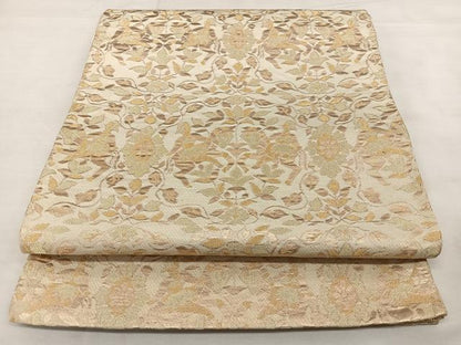 平和屋着物◎六通柄袋帯　唐織　狩猟文　金糸　正絹　逸品　BAAX0077qw