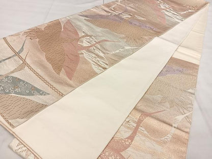 平和屋着物◎六通柄袋帯 唐織 飛鶴文 金銀糸 正絹 逸品 BAAX0124qw