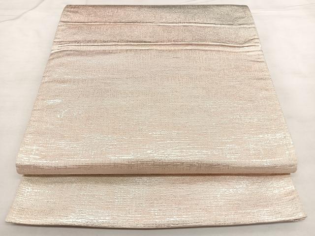 平和屋着物◎六通柄袋帯 霞文 銀糸 正絹 逸品 BAAX0141qw