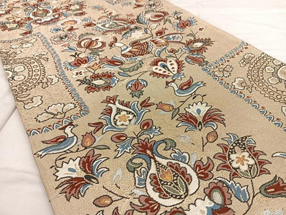 平和屋着物◎六通柄　本袋帯　更紗花鳥文　金糸　正絹　逸品　BAAX0148qw
