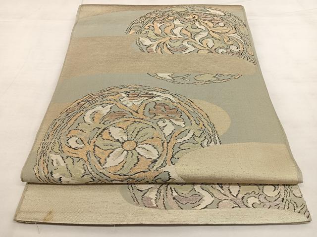 平和屋着物◎六通柄 本袋帯 花丸文 金糸 正絹 逸品 BAAX0172qw