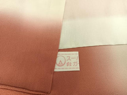平和屋着物■訪問着 椿花文 暈し染め 金彩 鈴乃屋扱い 正絹 逸品 BAAX0204mz