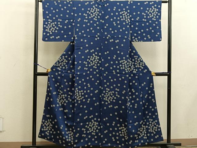 平和屋着物■上質な小紋 舞花文 正絹 逸品 BAAX0213mz