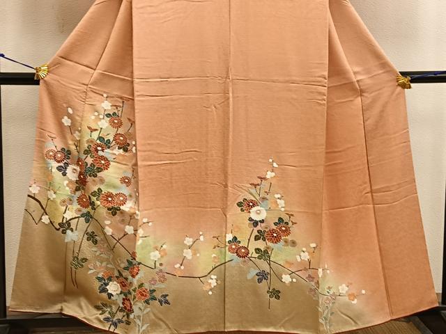 平和屋着物■訪問着　菊花文　金彩　正絹　逸品　BAAX0215mz