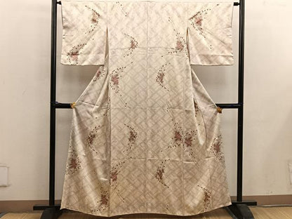 平和屋着物■上質な小紋 草花文 金彩 正絹 逸品 BAAX0228mz